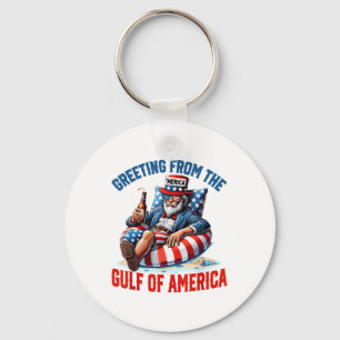 Greeting From The Gulf Of Usa America Trump Patrio Key Ring