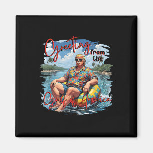 Greeting From The Gulf Of Usa America Trump Patrio Magnet