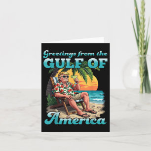 Greeting From The Patriotic Gulf Of Usa America Card