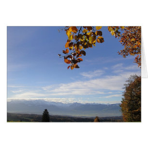 Greeting map mountain panorama, in blank