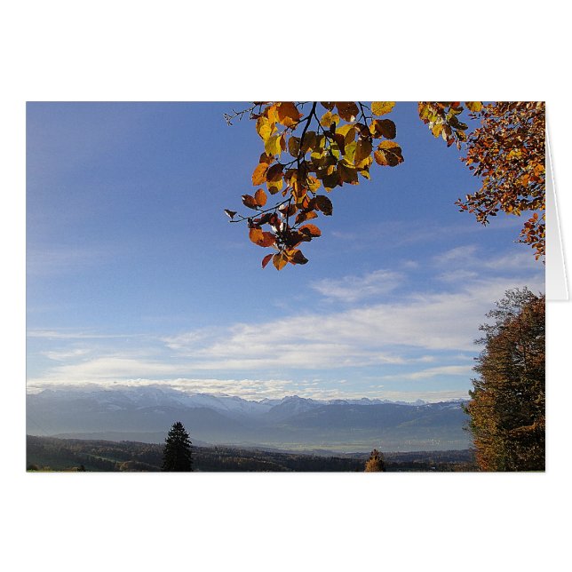 Greeting map mountain panorama, in blank (Front Horizontal)