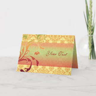 Greeting or Invitation card Orange red green
