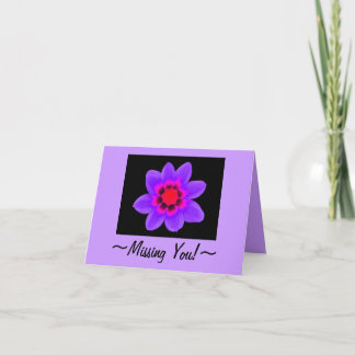 Greeting or Miss You Card ~ Purple Fantasy Cosmos