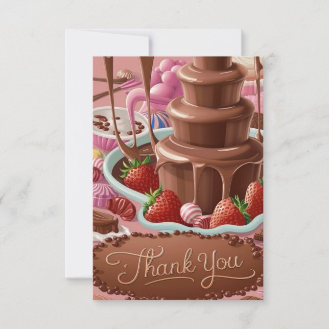 Greeting Pretty Chocolate thank you card (Front)