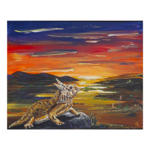 Greeting the Day - horned toad print