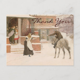Greeting the Postman by Robert Macbeth, Thank You Postcard