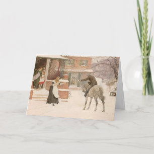 Greeting the Postman by Robert Walker Macbeth Holiday Card