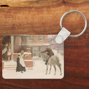 Greeting the Postman by Robert Walker Macbeth Key Ring