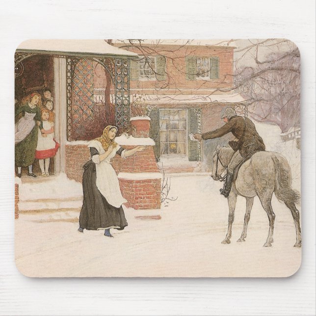 Greeting the Postman by Robert Walker Macbeth Mouse Pad (Front)