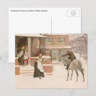 Greeting the Postman by Robert Walker Macbeth Postcard