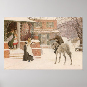 Greeting the Postman by Robert Walker Macbeth Poster