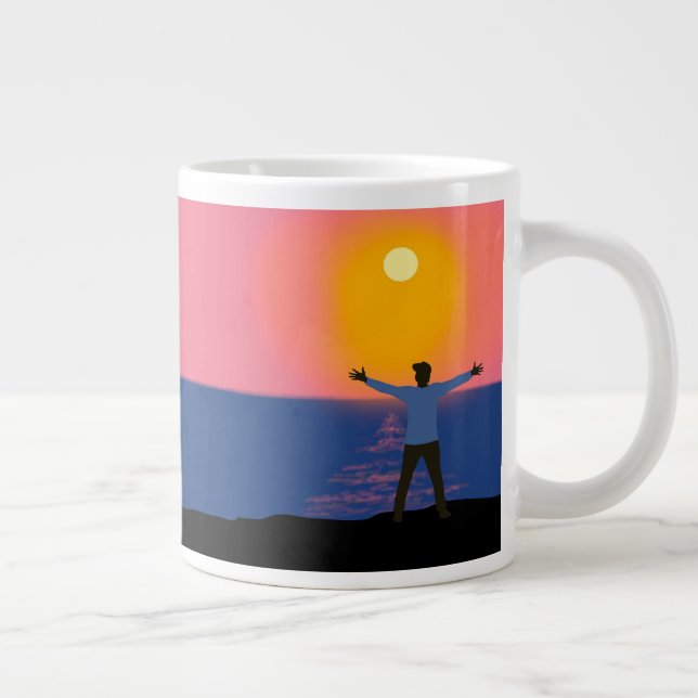 Greeting to the Sun  Large Coffee Mug (Right)