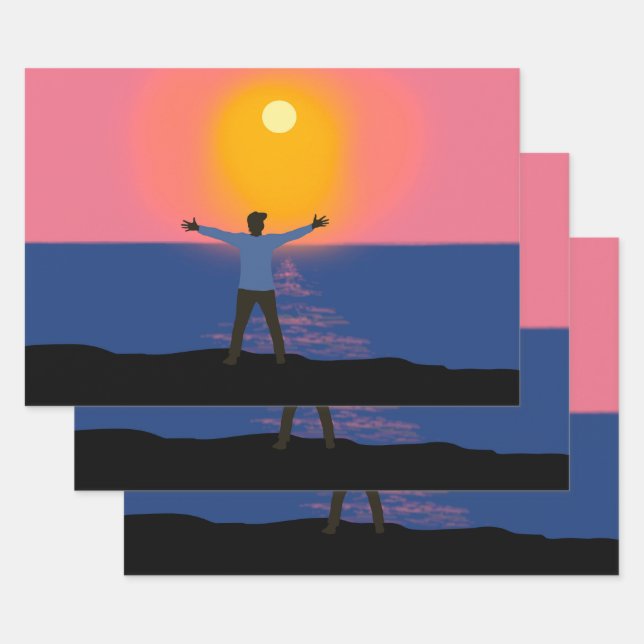Greeting to the Sun   Wrapping Paper Sheet (Set)