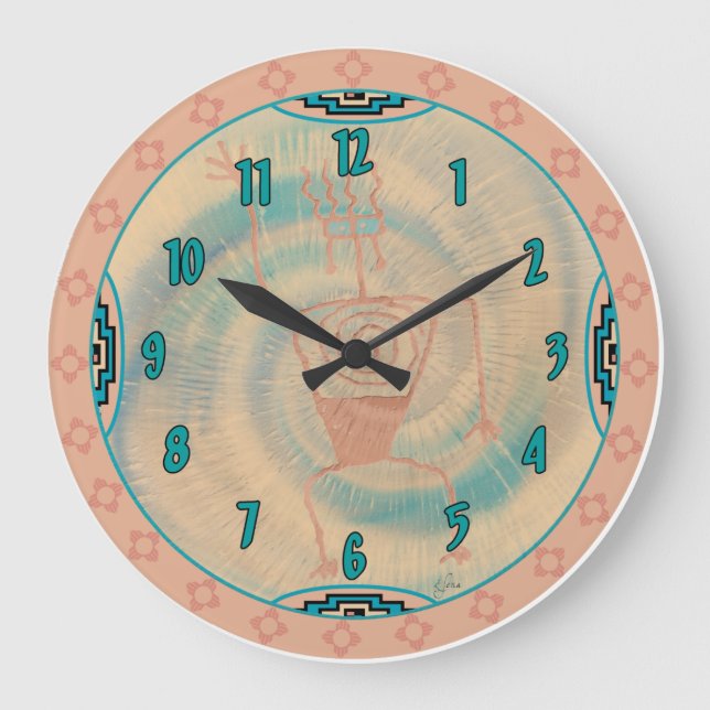 Greetings Across Time Large Clock (Front)