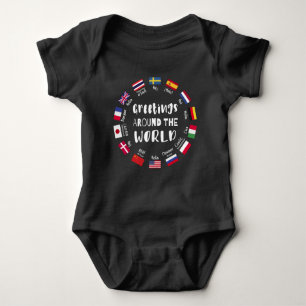 Greetings around the world - Hello in all language Baby Bodysuit
