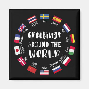 Greetings around the world - Hello in all language Magnet