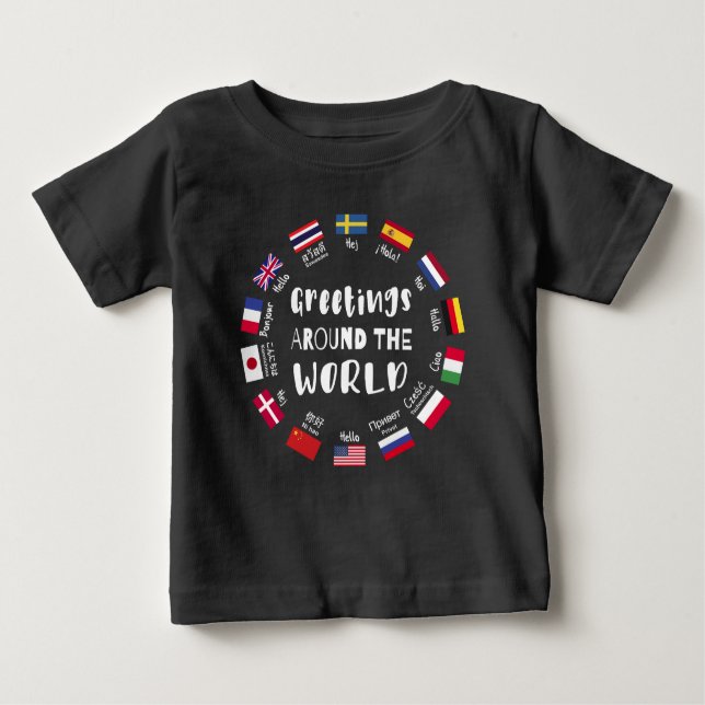 Greetings around the world, Hello in all languages Baby T-Shirt (Front)