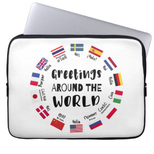 Greetings around the world, Hello in all languages Laptop Sleeve