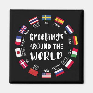 Greetings around the world, Hello in all languages Magnet