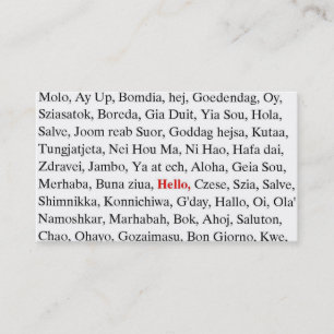 greetings business card