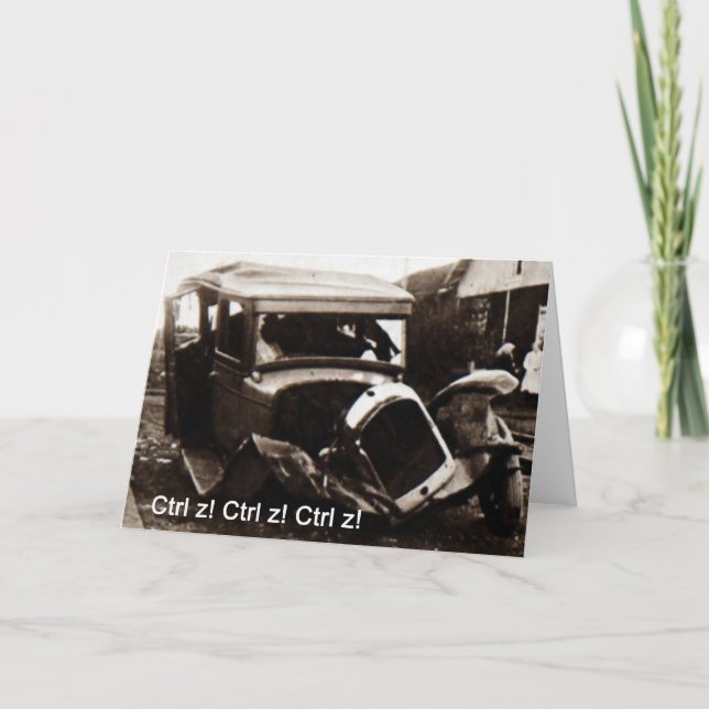 Greetings card car crash humor (Front)