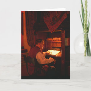 Greetings card old man reading
