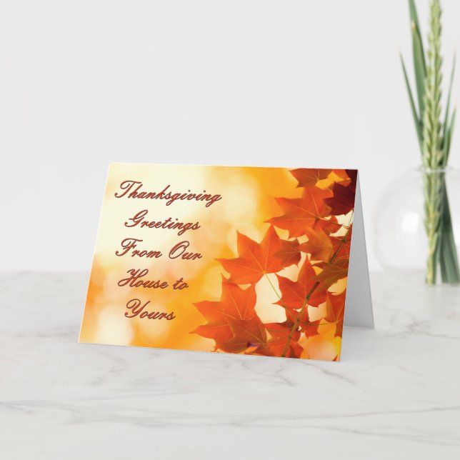 Greetings for Thanksgiving Holiday Card (Front)