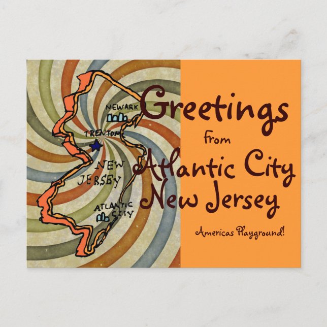 Greetings From AC New Jersey Postcard (Front)