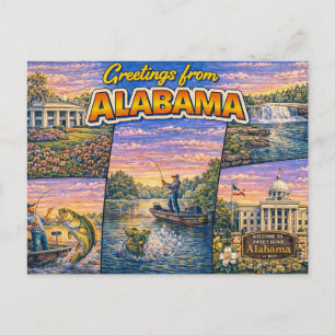 Greetings From Alabama Postcard