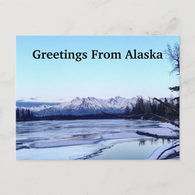 Greetings From Alaska Holiday Postcard (Front)