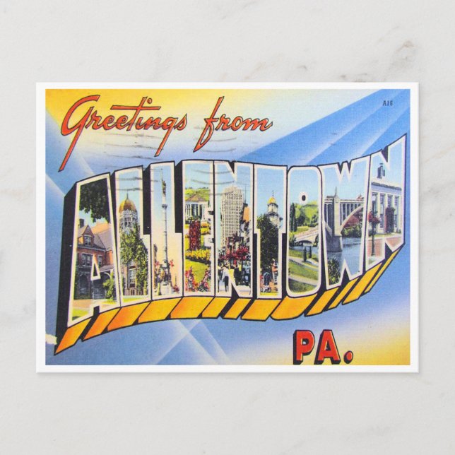 Greetings from Allentown, Pennsylvania Postcard (Front)