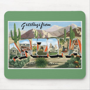 Greetings from Arizona! Retro Catcus Desert Mouse Pad