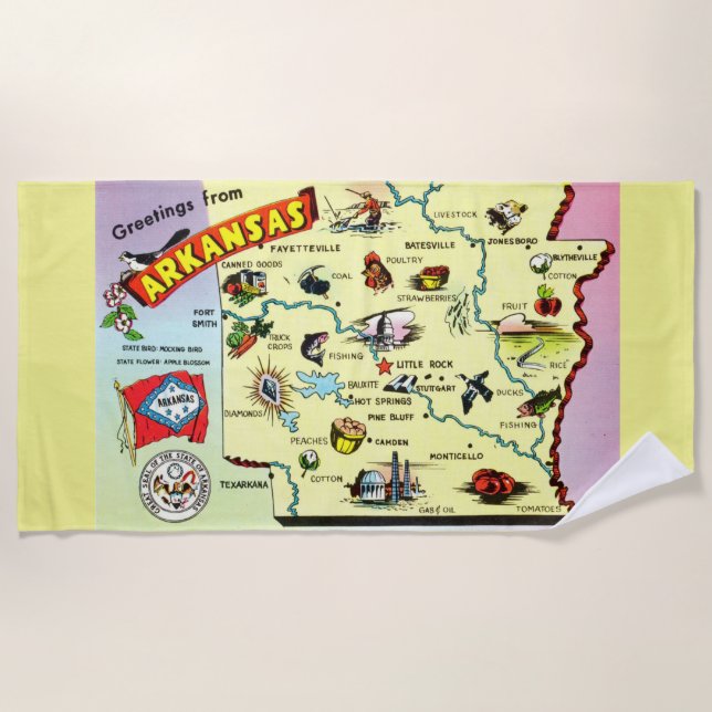 Greetings from Arkansas Beach Towel (Front)