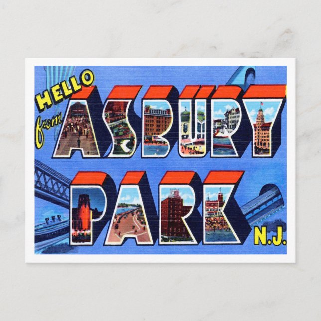 Greetings from Asbury Park, New Jersey Travel Postcard (Front)
