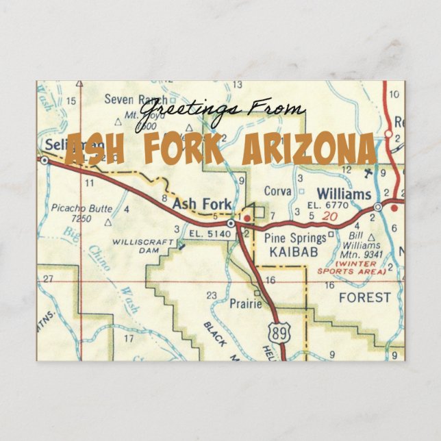 Greetings From Ash Fork Arizona Postcard (Front)