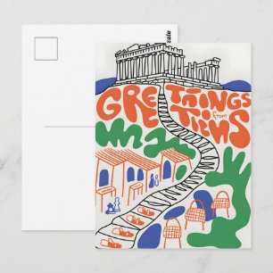 Greetings from Athens city Postcard