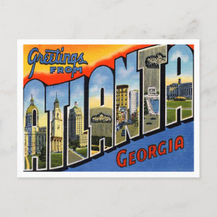 Greetings from Atlanta, Georgia Vintage Travel Postcard
