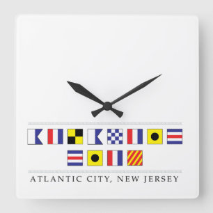 Greetings from Atlantic City Square Wall Clock
