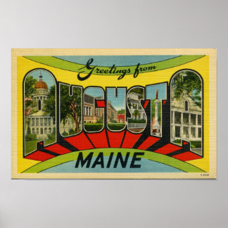 Greetings from Augusta, Maine Giant Postcard Poster