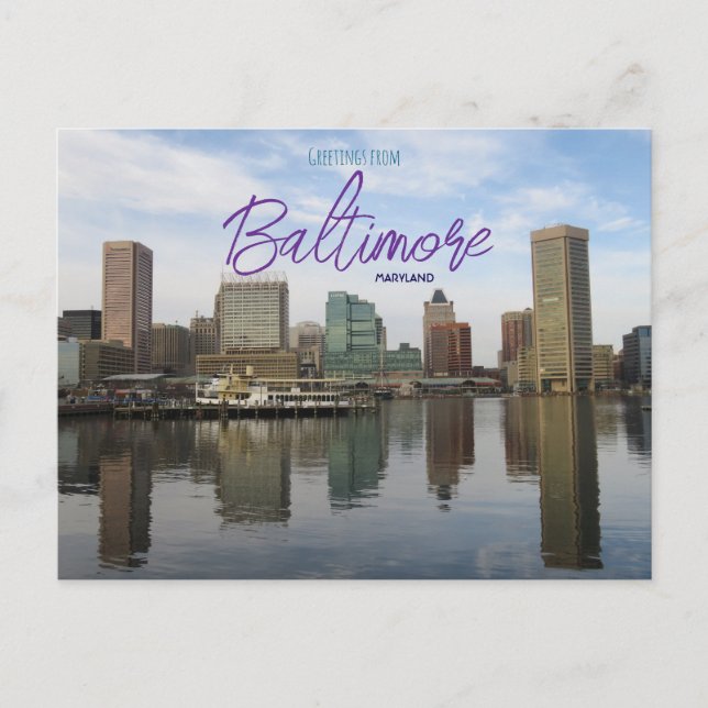 Greetings from Baltimore Maryland Postcard (Front)