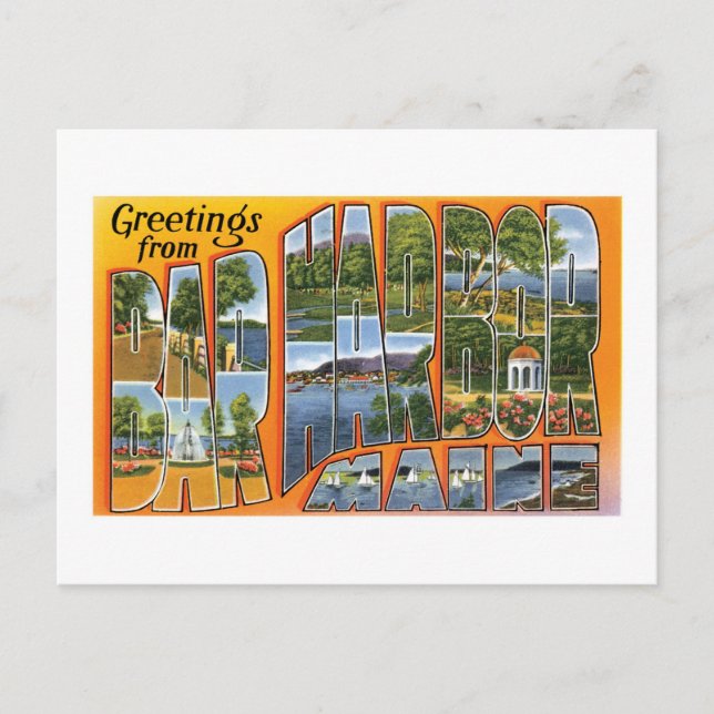 Greetings from Bar Harbour, Maine! Postcard (Front)
