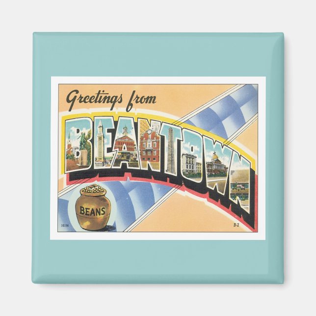 Greetings From Beantown Boston Magnet (Front)