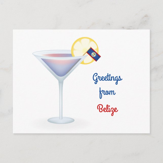 Greetings From Belise Cocktail Holiday Card (Front)
