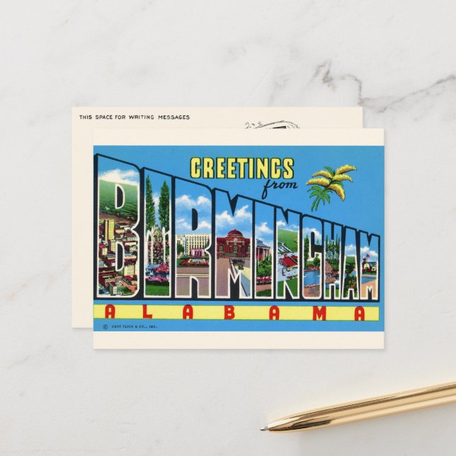 Greetings from Birmingham Postcard (Front/Back In Situ)
