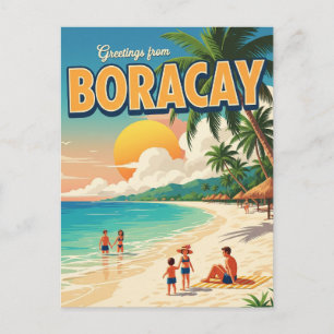 Greetings from Boracay Philippines Vintage  Postcard