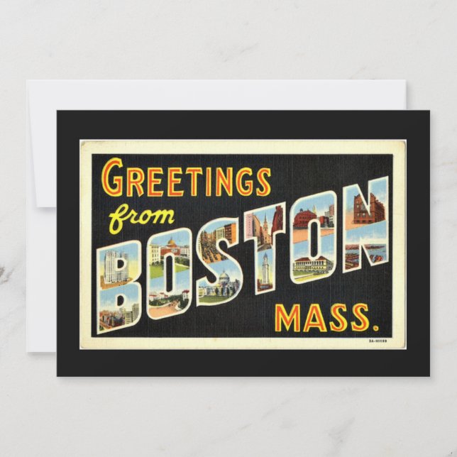 Greetings from Boston, Mass. Card (Front)