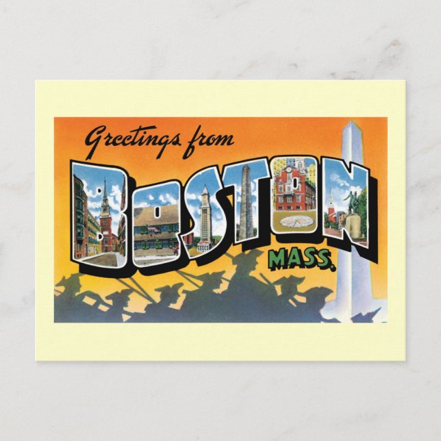 Greetings From Boston, Mass Postcard (Front)