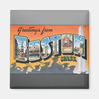 Greetings From Boston Mass., Vintage Magnet