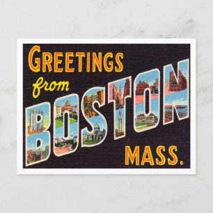 Greetings from Boston, Massachusetts Travel Postcard