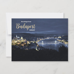 Greetings from Budapest Hungary Scenic Postcard